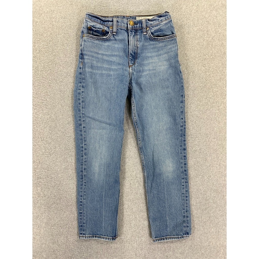 Rag & Bone Womens 26 High Rise Wren Slim Straight Designer Jeans Light Wash